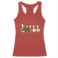 Funny Christmas Silly Goose Poultry Animal Lovers Racerback Tank Top - Wonder Print Shop