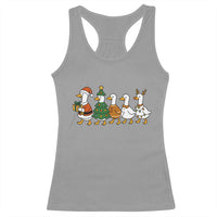 Funny Christmas Silly Goose Poultry Animal Lovers Racerback Tank Top - Wonder Print Shop