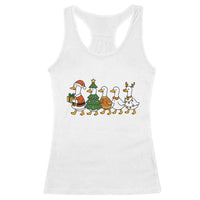 Funny Christmas Silly Goose Poultry Animal Lovers Racerback Tank Top - Wonder Print Shop