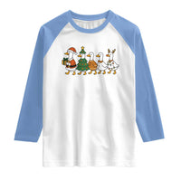 Funny Christmas Silly Goose Poultry Animal Lovers Raglan Shirt - Wonder Print Shop