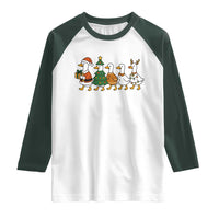Funny Christmas Silly Goose Poultry Animal Lovers Raglan Shirt - Wonder Print Shop