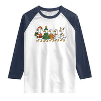 Funny Christmas Silly Goose Poultry Animal Lovers Raglan Shirt - Wonder Print Shop
