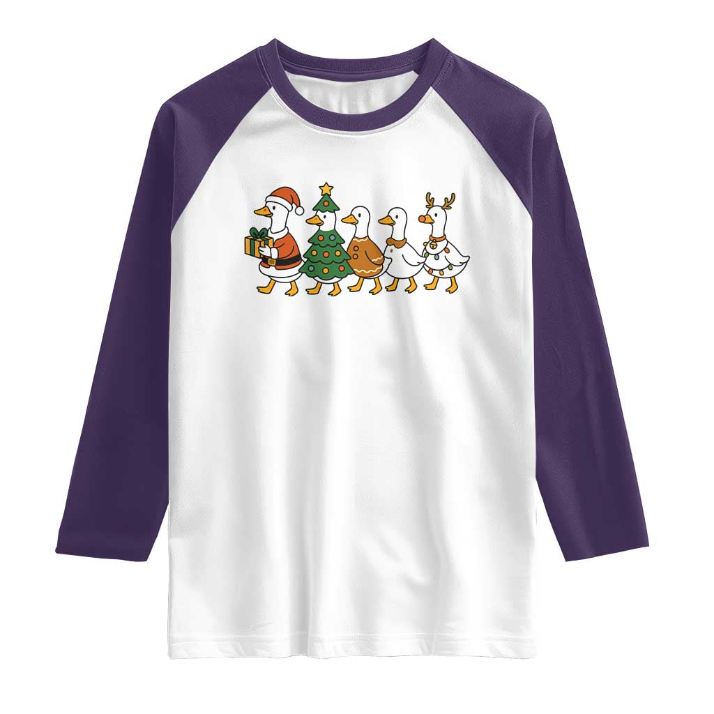 Funny Christmas Silly Goose Poultry Animal Lovers Raglan Shirt - Wonder Print Shop