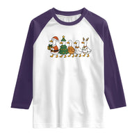 Funny Christmas Silly Goose Poultry Animal Lovers Raglan Shirt - Wonder Print Shop