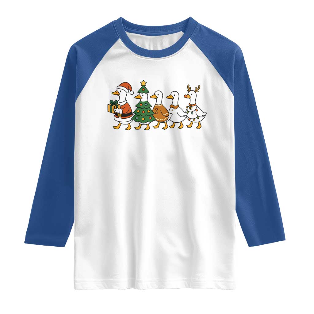 Funny Christmas Silly Goose Poultry Animal Lovers Raglan Shirt - Wonder Print Shop