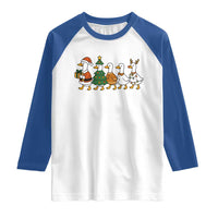 Funny Christmas Silly Goose Poultry Animal Lovers Raglan Shirt - Wonder Print Shop