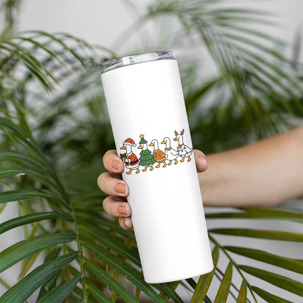 Funny Christmas Silly Goose Poultry Animal Lovers Skinny Tumbler - Wonder Print Shop