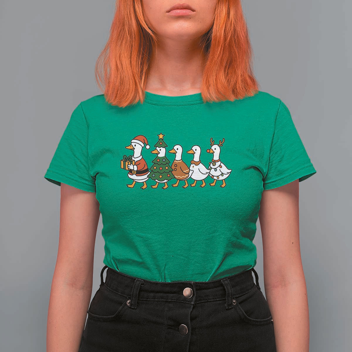 Funny Christmas Silly Goose Poultry Animal Lovers T Shirt For Women - Wonder Print Shop