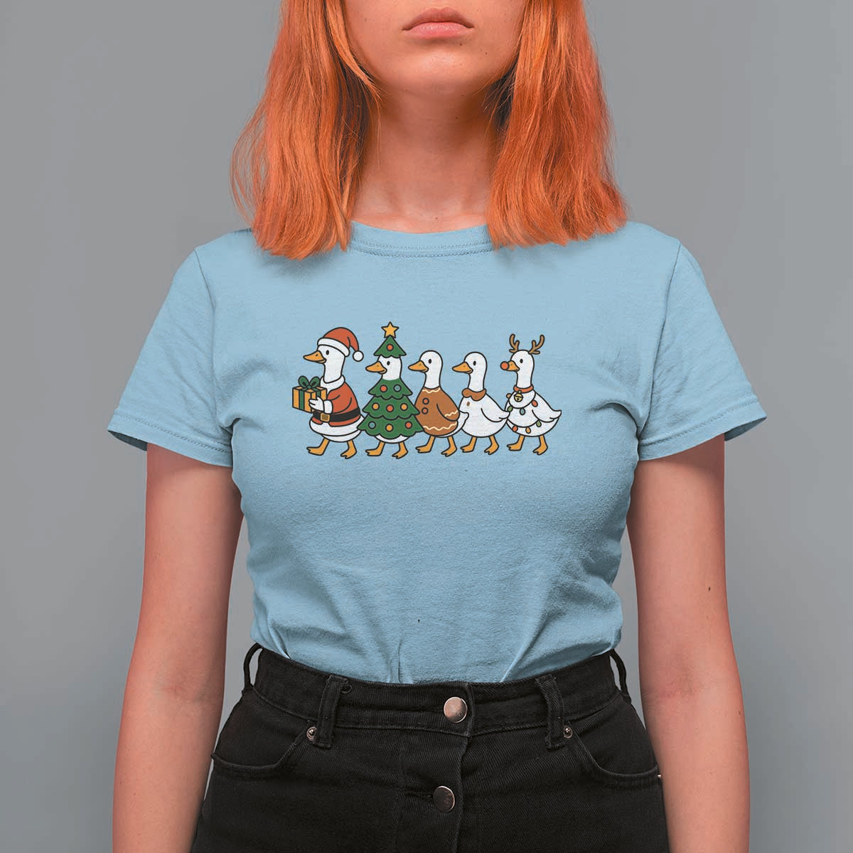 Funny Christmas Silly Goose Poultry Animal Lovers T Shirt For Women - Wonder Print Shop