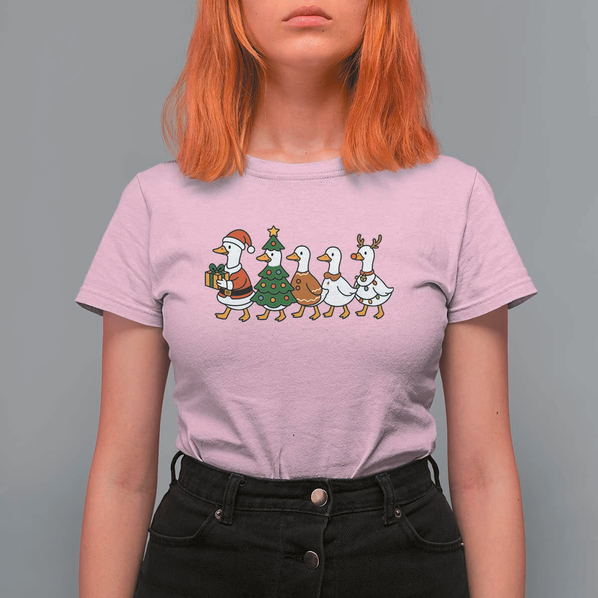 Funny Christmas Silly Goose Poultry Animal Lovers T Shirt For Women - Wonder Print Shop