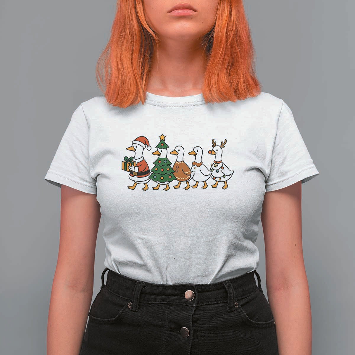Funny Christmas Silly Goose Poultry Animal Lovers T Shirt For Women - Wonder Print Shop