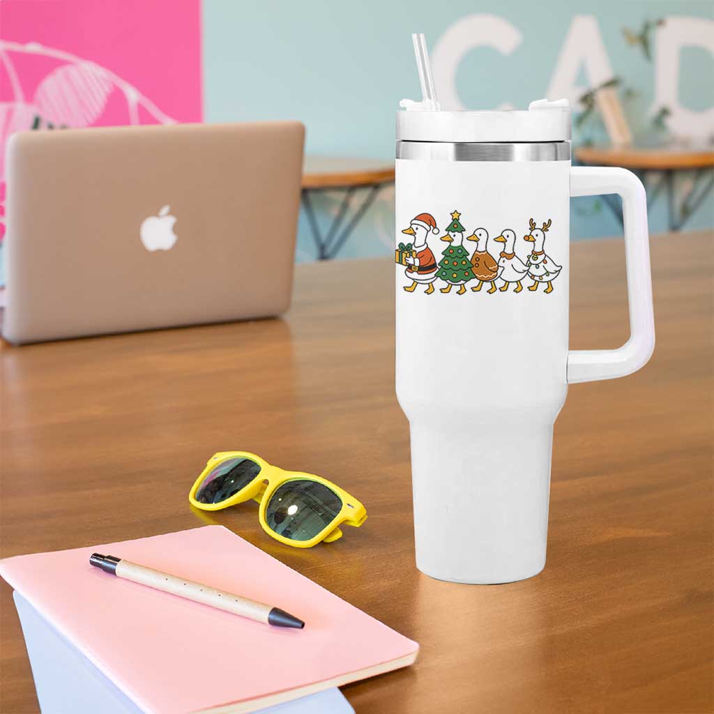 Funny Christmas Silly Goose Poultry Animal Lovers Tumbler With Handle - Wonder Print Shop