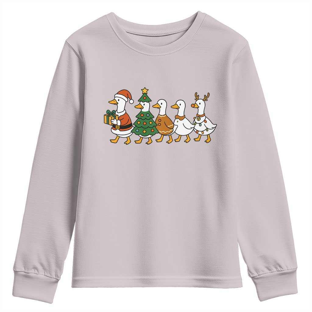 Funny Christmas Silly Goose Poultry Animal Lovers Youth Sweatshirt - Wonder Print Shop