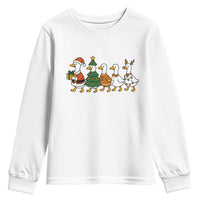 Funny Christmas Silly Goose Poultry Animal Lovers Youth Sweatshirt - Wonder Print Shop