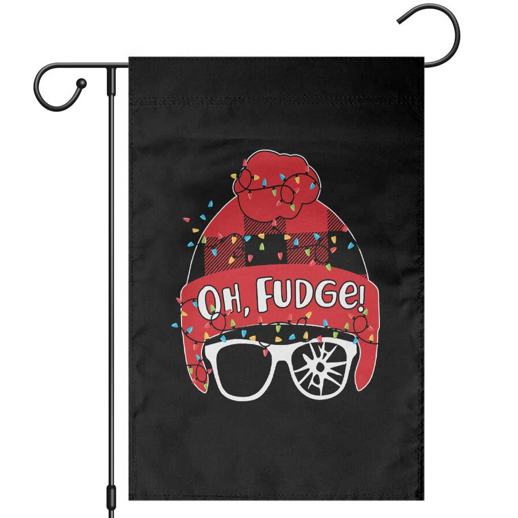 Funny Christmas Movie Garden Flag Oh Fudge Buffalo Plaid Printed Graphic Beanie Cap Xmas Light - Wonder Print Shop