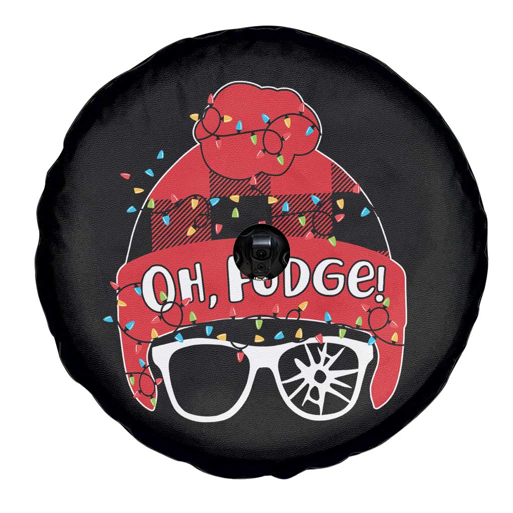 Funny Christmas Movie Spare Tire Cover Oh Fudge Buffalo Plaid Printed Graphic Beanie Cap Xmas Light - Wonder Print Shop