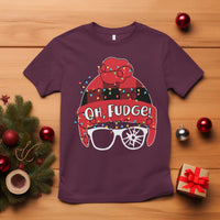 Funny Christmas Movie T Shirt Oh Fudge Buffalo Plaid Printed Graphic Beanie Cap Xmas Light - Wonder Print Shop