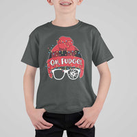 Funny Christmas Movie T Shirt For Kid Oh Fudge Buffalo Plaid Printed Graphic Beanie Cap Xmas Light - Wonder Print Shop