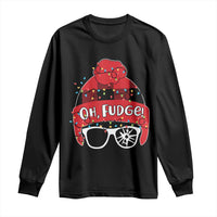 Funny Christmas Movie Long Sleeve Shirt Oh Fudge Buffalo Plaid Printed Graphic Beanie Cap Xmas Light - Wonder Print Shop