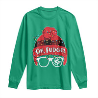 Funny Christmas Movie Long Sleeve Shirt Oh Fudge Buffalo Plaid Printed Graphic Beanie Cap Xmas Light - Wonder Print Shop