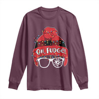 Funny Christmas Movie Long Sleeve Shirt Oh Fudge Buffalo Plaid Printed Graphic Beanie Cap Xmas Light - Wonder Print Shop