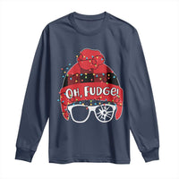 Funny Christmas Movie Long Sleeve Shirt Oh Fudge Buffalo Plaid Printed Graphic Beanie Cap Xmas Light - Wonder Print Shop