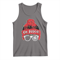 Funny Christmas Movie Tank Top Oh Fudge Buffalo Plaid Printed Graphic Beanie Cap Xmas Light - Wonder Print Shop