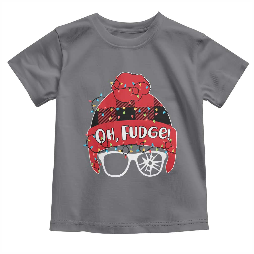 Funny Christmas Movie Toddler T Shirt Oh Fudge Buffalo Plaid Printed Graphic Beanie Cap Xmas Light - Wonder Print Shop