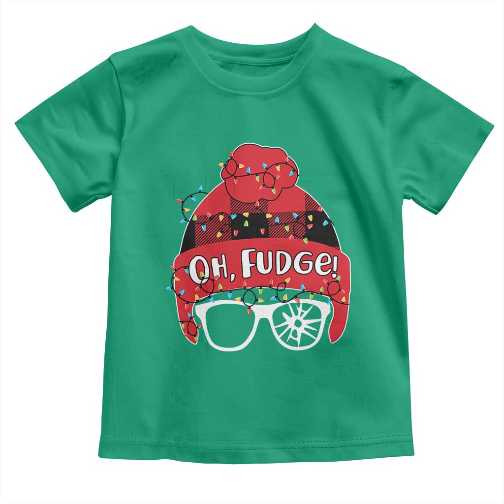 Funny Christmas Movie Toddler T Shirt Oh Fudge Buffalo Plaid Printed Graphic Beanie Cap Xmas Light - Wonder Print Shop