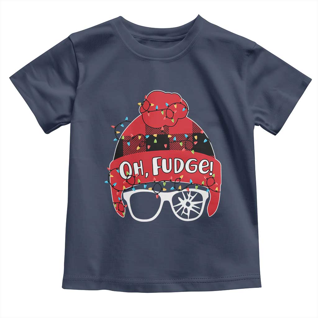 Funny Christmas Movie Toddler T Shirt Oh Fudge Buffalo Plaid Printed Graphic Beanie Cap Xmas Light - Wonder Print Shop