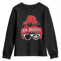 Funny Christmas Movie Youth Sweatshirt Oh Fudge Buffalo Plaid Printed Graphic Beanie Cap Xmas Light - Wonder Print Shop