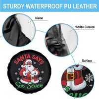 Funny Black Santa Says Six Seven Spare Tire Cover Christmas 67 Meme African American Santa Gen Alpha Slang - Wonder Print Shop