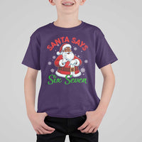 Funny Black Santa Says Six Seven T Shirt For Kid Christmas 67 Meme African American Santa Gen Alpha Slang - Wonder Print Shop