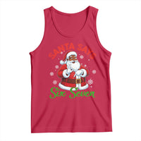 Funny Black Santa Says Six Seven Tank Top Christmas 67 Meme African American Santa Gen Alpha Slang - Wonder Print Shop