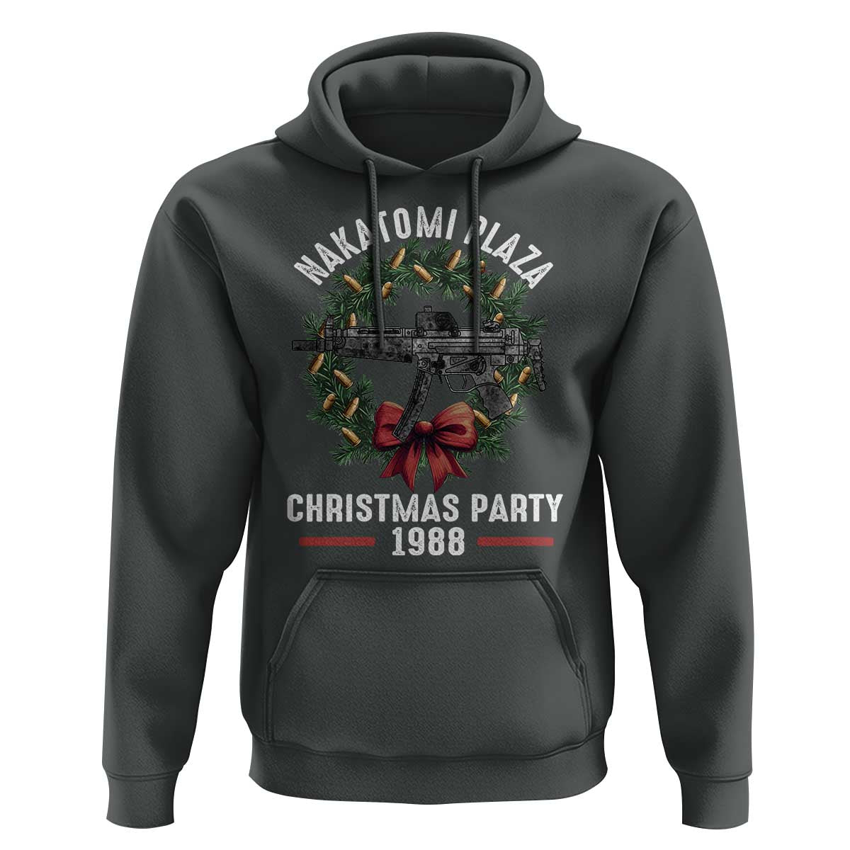 Funny Nakatomi Plaza Hoodie Christmas Party 1988 Xmas Bullet Gun Wreath