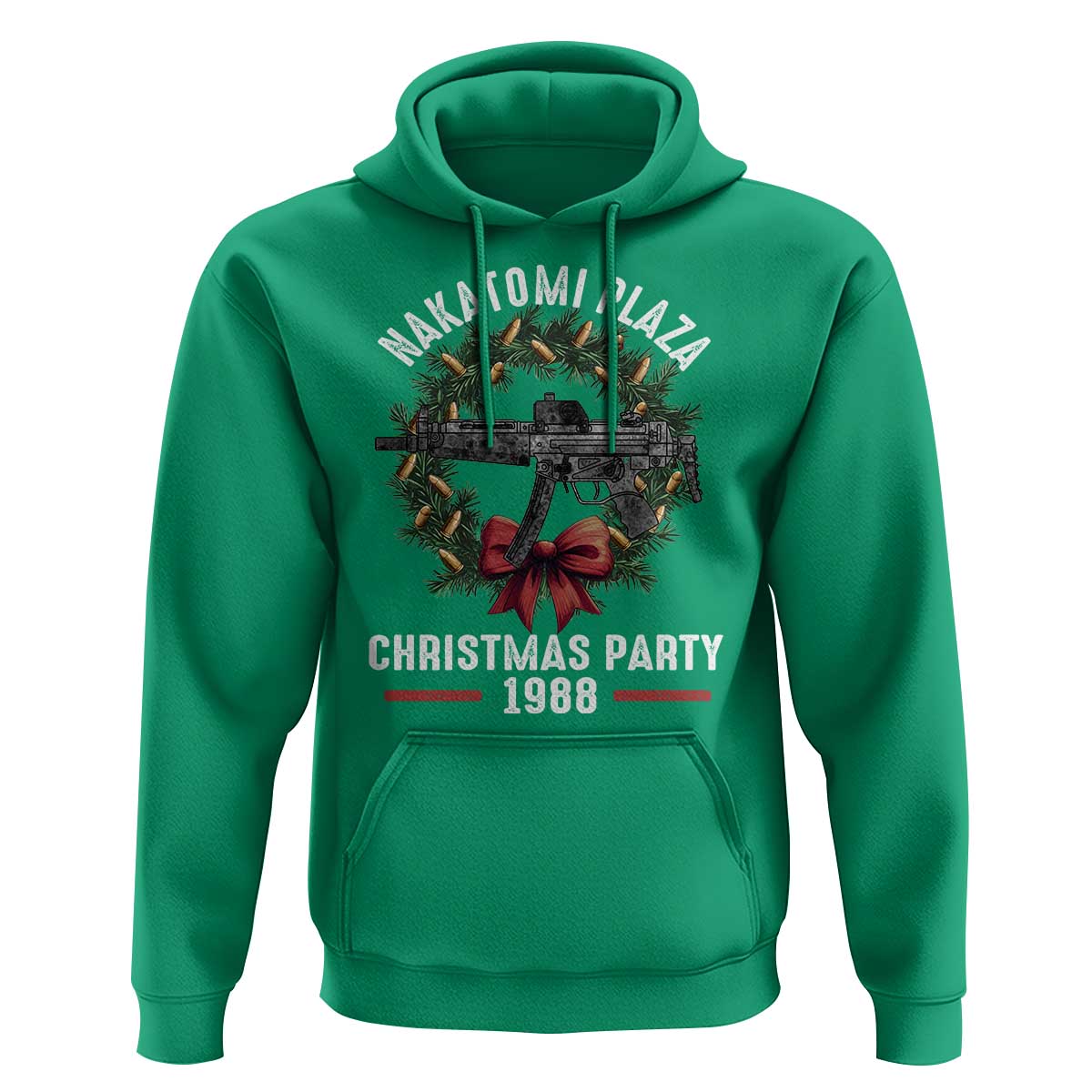 Funny Nakatomi Plaza Hoodie Christmas Party 1988 Xmas Bullet Gun Wreath