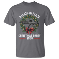 Funny Nakatomi Plaza T Shirt Christmas Party 1988 Xmas Bullet Gun Wreath - Wonder Print Shop