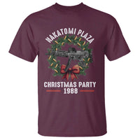 Funny Nakatomi Plaza T Shirt Christmas Party 1988 Xmas Bullet Gun Wreath - Wonder Print Shop