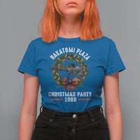 Funny Nakatomi Plaza T Shirt For Women Christmas Party 1988 Xmas Bullet Gun Wreath - Wonder Print Shop