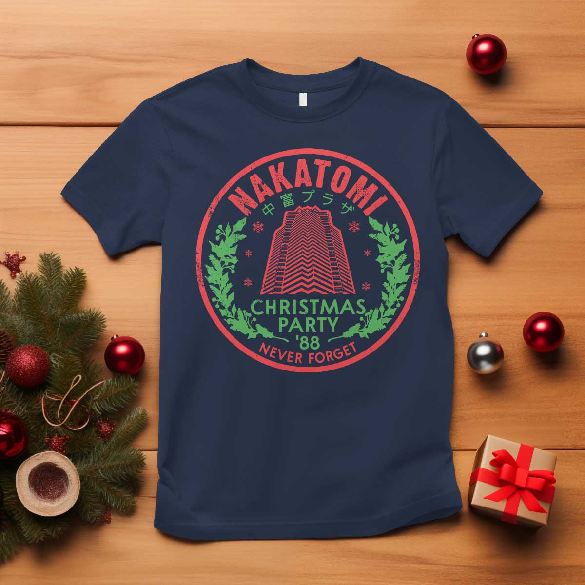 Christmas Nakatomi Plaza T Shirt Christmas Party 1988 Never Forget Xmas Mistletoe - Wonder Print Shop
