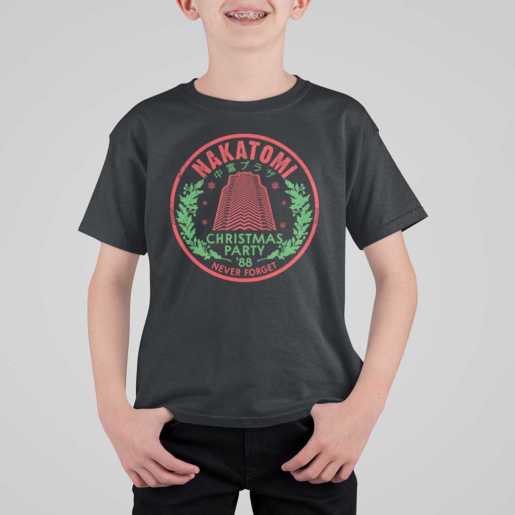 Christmas Nakatomi Plaza T Shirt For Kid Christmas Party 1988 Never Forget Xmas Mistletoe - Wonder Print Shop