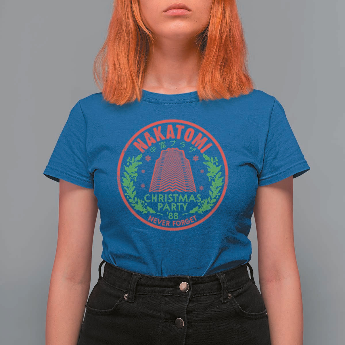 Christmas Nakatomi Plaza T Shirt For Women Christmas Party 1988 Never Forget Xmas Mistletoe - Wonder Print Shop