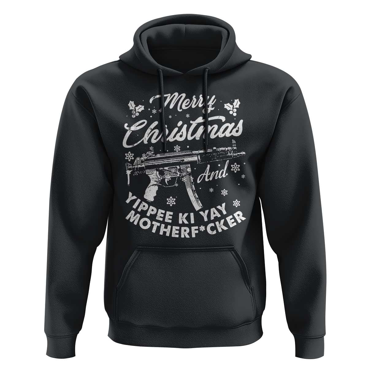 Funny Nakatomi Plaza Hoodie Merry Christmas And Yippee Ki Yay Snowflake Gun