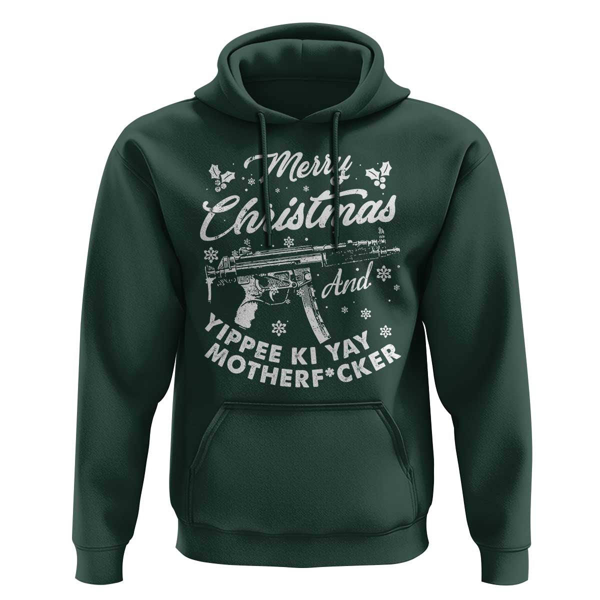 Funny Nakatomi Plaza Hoodie Merry Christmas And Yippee Ki Yay Snowflake Gun