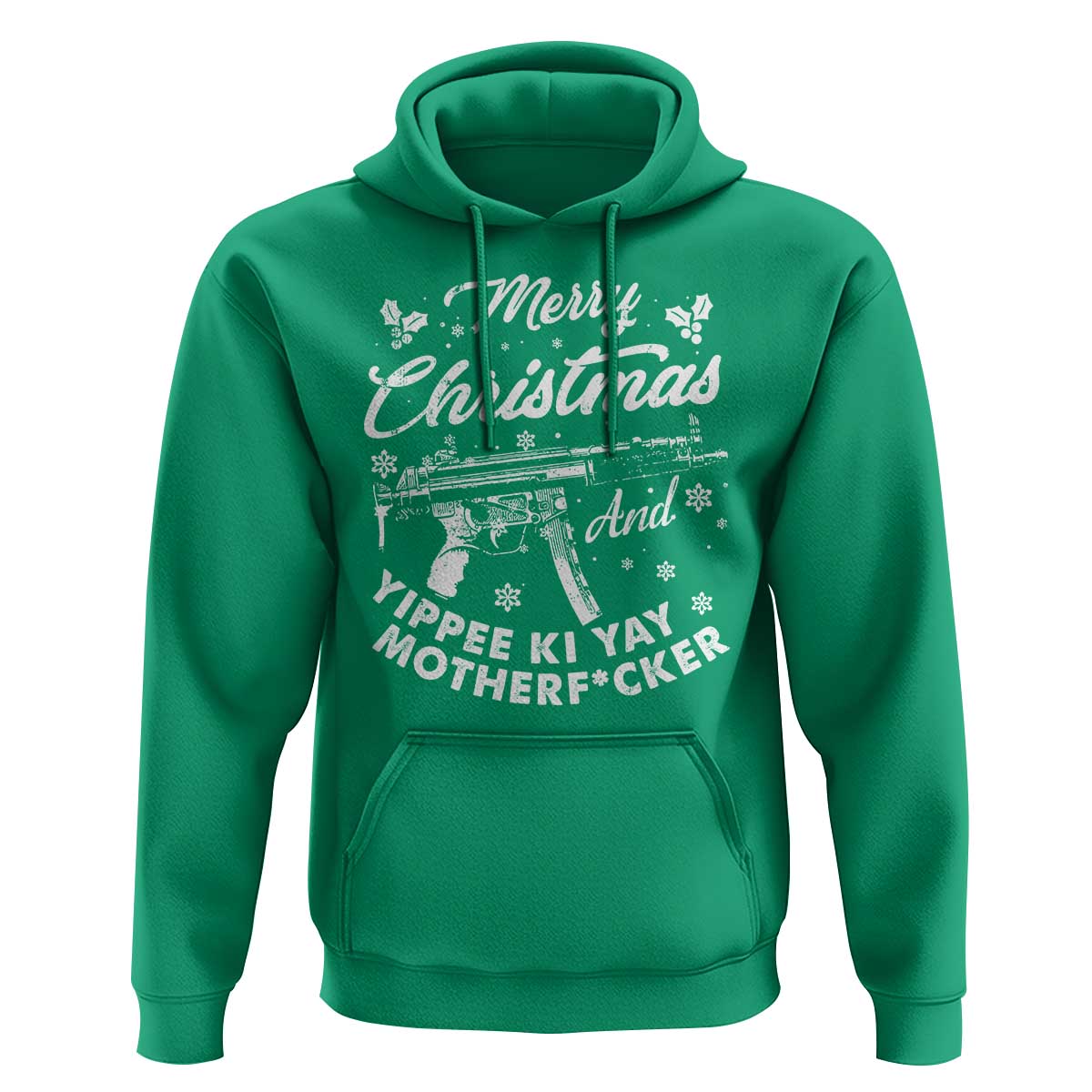 Funny Nakatomi Plaza Hoodie Merry Christmas And Yippee Ki Yay Snowflake Gun