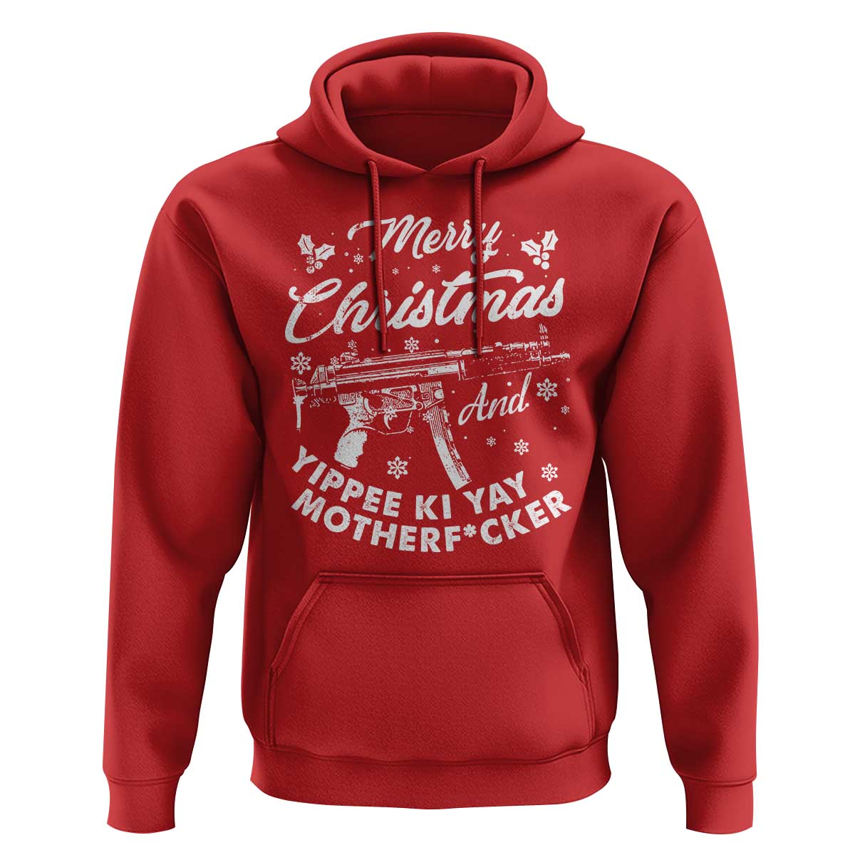 Funny Nakatomi Plaza Hoodie Merry Christmas And Yippee Ki Yay Snowflake Gun