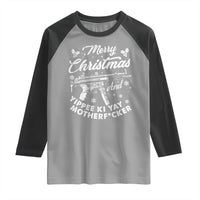 Funny Nakatomi Plaza Raglan Shirt Merry Christmas And Yippee Ki Yay Snowflake Gun - Wonder Print Shop
