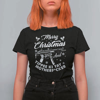 Funny Nakatomi Plaza T Shirt For Women Merry Christmas And Yippee Ki Yay Snowflake Gun - Wonder Print Shop