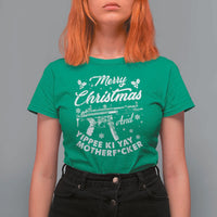 Funny Nakatomi Plaza T Shirt For Women Merry Christmas And Yippee Ki Yay Snowflake Gun - Wonder Print Shop