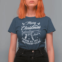 Funny Nakatomi Plaza T Shirt For Women Merry Christmas And Yippee Ki Yay Snowflake Gun - Wonder Print Shop